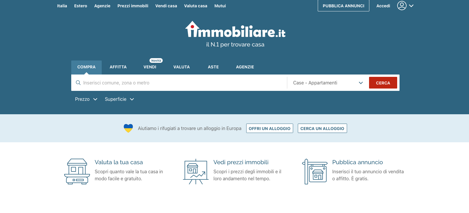 Home Page di immobiliare.it